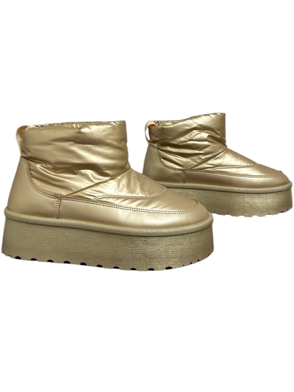 Wild Diva Gold Metallic Platform Sherpa Boots  Size 7